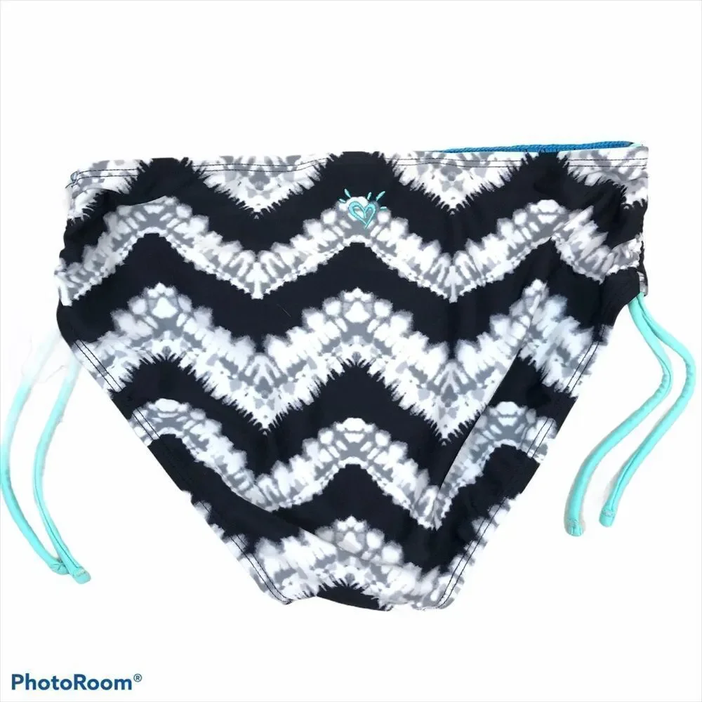 NWOT Justice Black Patterned Tie Dye Bikini 16‎